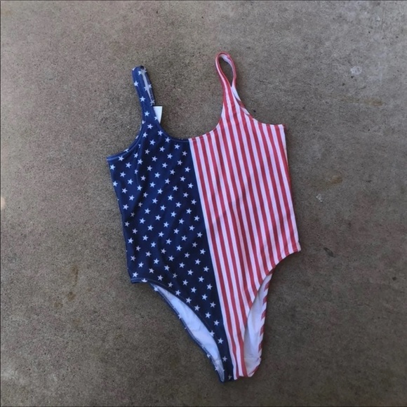 New Chubbies American Flag One Piece Swim pow back - Picture 3 of 3
